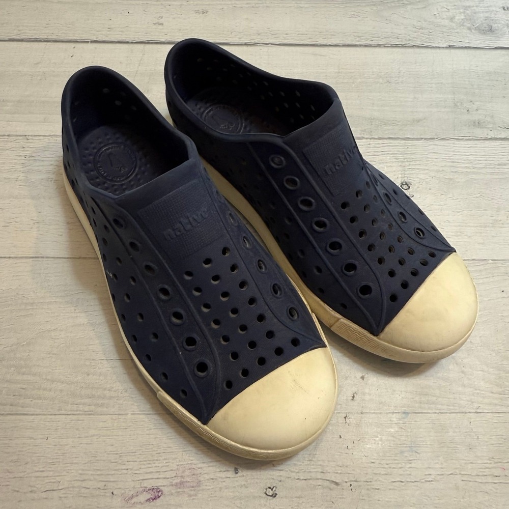 Native Jefferson kids navy blue slip on shoes child 12